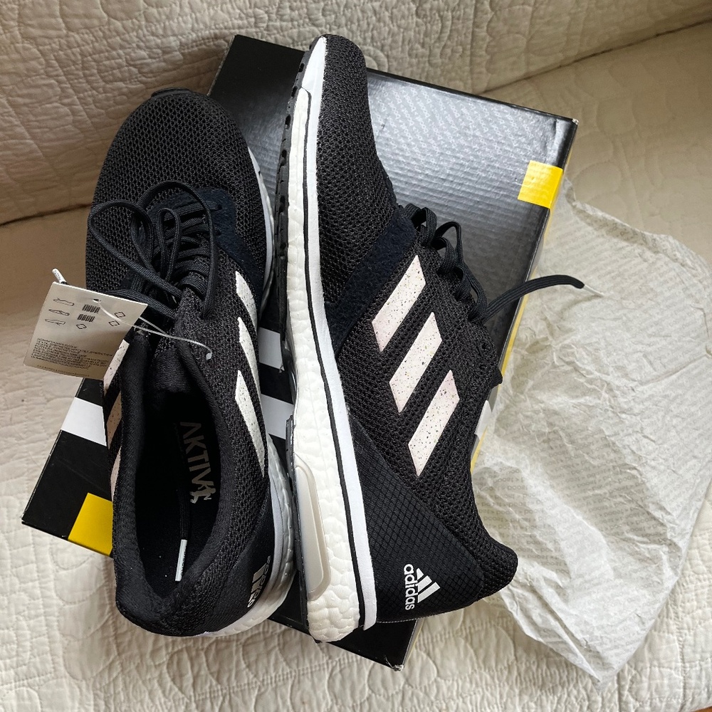 Adidas Womens Adizero Adios 4 Black Running Shoes Size 12 Medium (B, M)